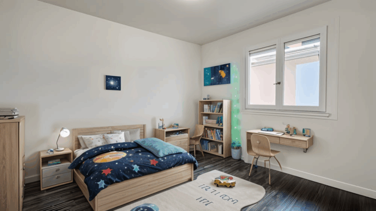 Chambre 2 - rez-de-chaussée - aménagement chambre enfant avec IA